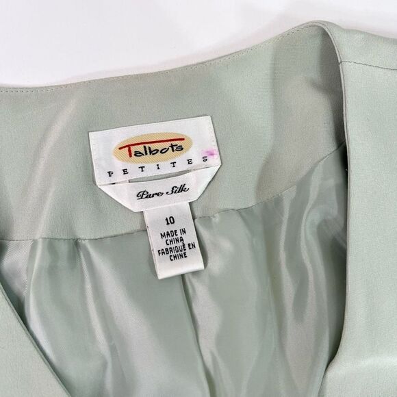 Talbots Skirt Suit Womens 8 Jacket Blazer Blue Pure Silk Career - Picture 5 of 16